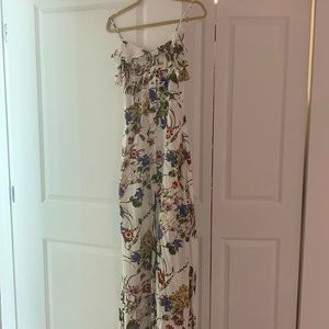 Tropical maxi Hawaiian dress with slit